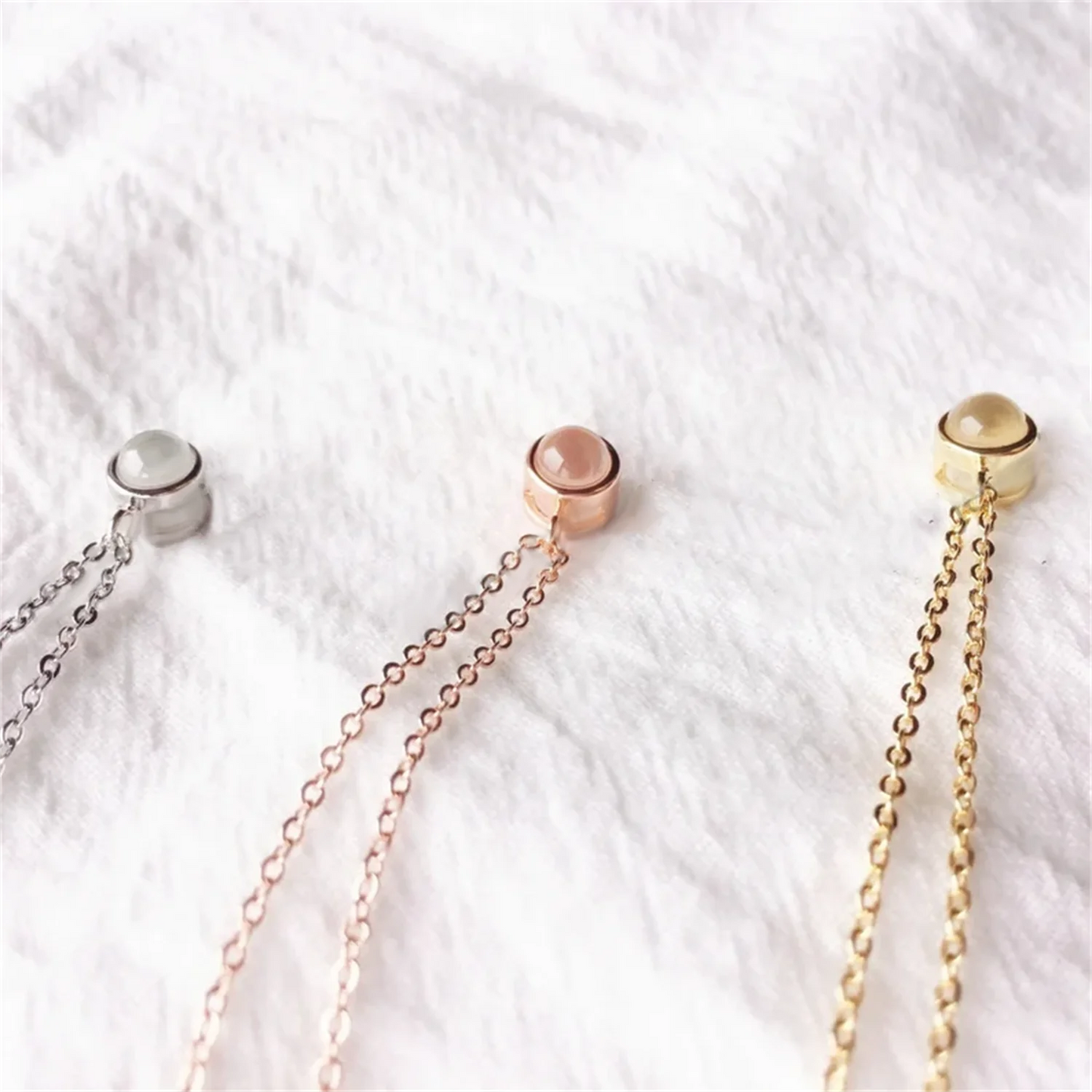 Personalized Photo Projection Minimalist Necklace