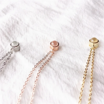 Personalized Photo Projection Minimalist Necklace