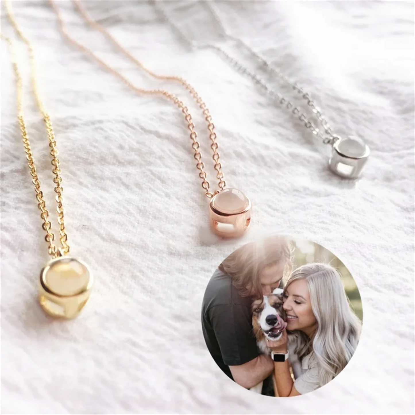 Personalized Photo Projection Minimalist Necklace