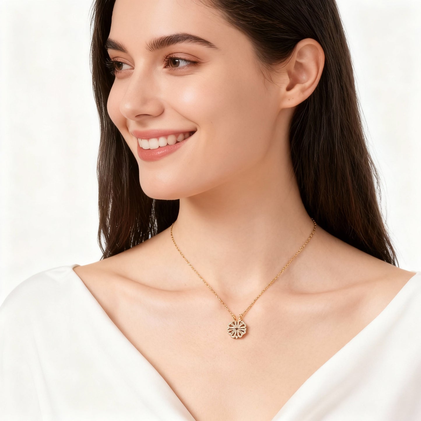 Clover-to-Hearts Necklace (with Gift Box)